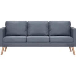 vidaXL sofa 3-pers. sofa stof mørkegrå