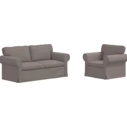 vidaXL Sofa Sæt 2 pcs Gråbrun 175 x 82 x 80 cm Stof