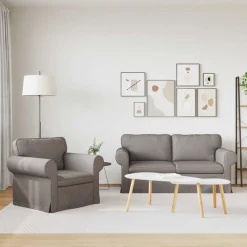 vidaXL Sofa Sæt 2 pcs Gråbrun 175 x 82 x 80 cm Stof