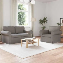 vidaXL Sofa Sæt 2 pcs Gråbrun 155 x 82 x 80 cm Stof