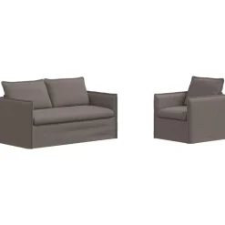 vidaXL Sofa Sæt 2 pcs Gråbrun 156 x 82 x 85 cm Stof