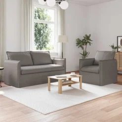 vidaXL Sofa Sæt 2 pcs Gråbrun 156 x 82 x 85 cm Stof