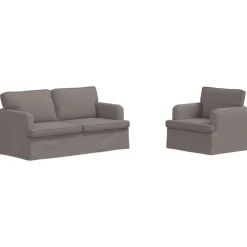 vidaXL Sofa Sæt 2 pcs Gråbrun 162 x 80 x 85 cm Stof
