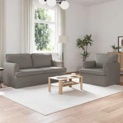 vidaXL Sofa Sæt 2 pcs Gråbrun 162 x 80 x 85 cm Stof