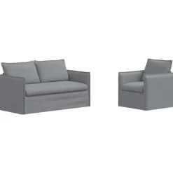 vidaXL Sofa Sæt 2 pcs Lysegrå 156 x 82 x 85 cm Stof