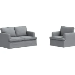 vidaXL Sofa Sæt 2 pcs Lysegrå 144 x 80 x 85 cm Stof