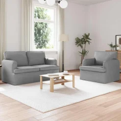 vidaXL Sofa Sæt 2 pcs Lysegrå 144 x 80 x 85 cm Stof
