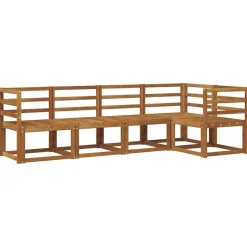 vidaXL Sofa Sæt 5 pcs Naturlig og Beige Soli Akacietræ og polyester