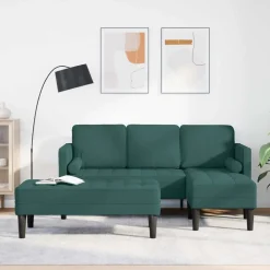 vidaXL Sofa Sæt med pude 2 pcs Mørkegrøn Polyester