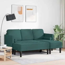 vidaXL Sofa Sæt med pude 2 pcs Mørkegrøn Polyester