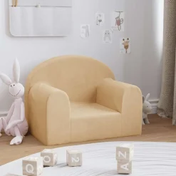 vidaXL sofa til børn blødt plys cremefarvet