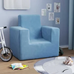 vidaXL sofa til børn blødt plys blå