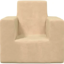 vidaXL sofa til børn blødt plys cremefarvet