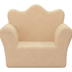 vidaXL sofa til børn blødt plys cremefarvet
