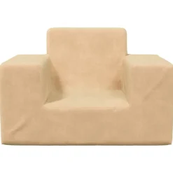 vidaXL sofa til børn blødt plys cremefarvet