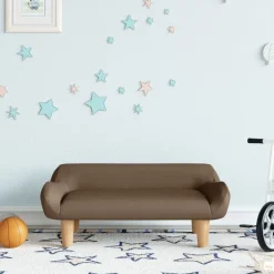 vidaXL sofa til børn 70x40x24 cm stof brun