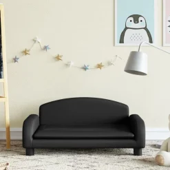 vidaXL sofa til børn 70x45x30 cm kunstlæder sort