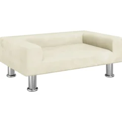 vidaXL sofa til børn 70x45x26,5 cm fløjl cremefarvet