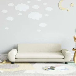 vidaXL sofa til børn 100x54x33 cm velour cremefarvet