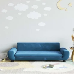 vidaXL sofa til børn 100x54x33 cm velour blå