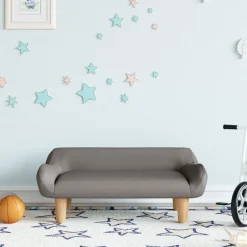 vidaXL sofa til børn 70x40x24 cm stof gråbrun