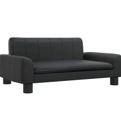 vidaXL sofa til børn 70x45x30 cm kunstlæder sort