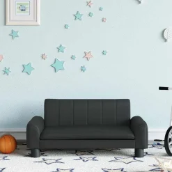 vidaXL sofa til børn 70x45x30 cm kunstlæder sort