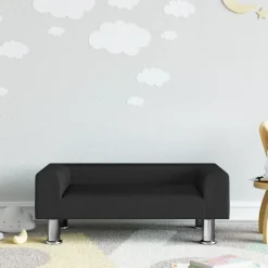 vidaXL sofa til børn 70x45x26,5 cm fløjl sort