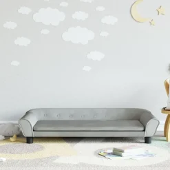 vidaXL sofa til børn 100x50x26 cm velour lysegrå