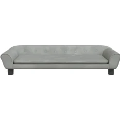 vidaXL sofa til børn 100x50x26 cm velour lysegrå