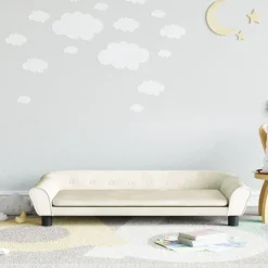 vidaXL sofa til børn 100x50x26 cm velour cremefarvet