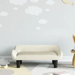 vidaXL sofa til børn 70x40x24 cm velour cremefarvet