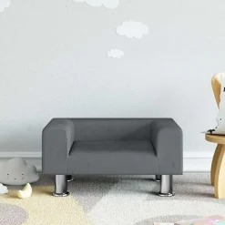 vidaXL sofa til børn 50x40x26,5 cm fløjl mørkegrå