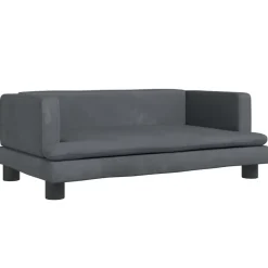 vidaXL sofa til børn 80x45x30 cm velour mørkegrå