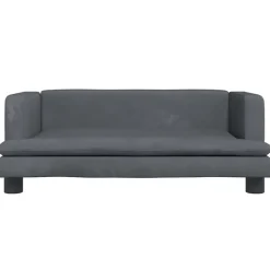 vidaXL sofa til børn 80x45x30 cm velour mørkegrå