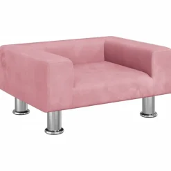 vidaXL sofa til børn 50x40x26,5 cm fløjl lyserød