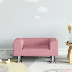 vidaXL sofa til børn 50x40x26,5 cm fløjl lyserød