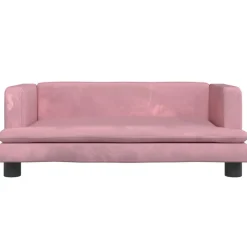 vidaXL sofa til børn 80x45x30 cm velour lyserød