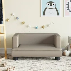 vidaXL sofa til børn 60x40x30 cm kunstlæder cappuccinofarvet