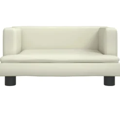 vidaXL sofa til børn 60x40x30 cm kunstlæder cremefarvet