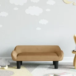 vidaXL sofa til børn 70x40x24 cm velour brun