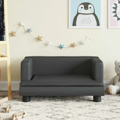vidaXL sofa til børn 60x40x30 cm kunstlæder sort