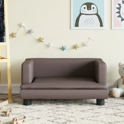 vidaXL sofa til børn 60x40x30 cm kunstlæder brun