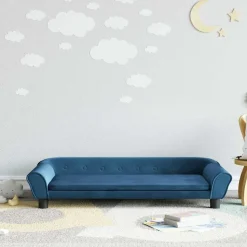 vidaXL sofa til børn 100x50x26 cm velour blå