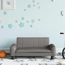 vidaXL sofa til børn 70x45x30 cm kunstlæder grå