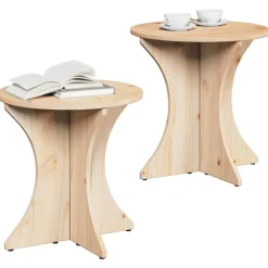 vidaXL Sofabord 2 pcs Naturfarvet Massivt fyrretræ