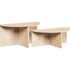 vidaXL Sofabord 2 pcs Naturfarvet Massivt fyrretræ