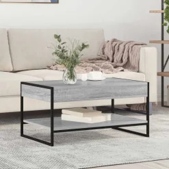 vidaXL Sofabord Grå Sonoma 80 x 50 x 40 cm Konstrueret træ
