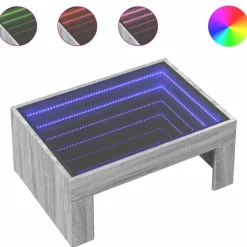 vidaXL sofabord med Infinity LED-lys 70x50x30 cm grå sonoma-eg