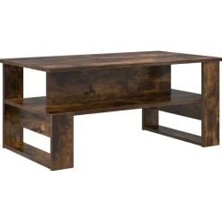 vidaXL Sofabord Røget eg 90 x 50 x 40 cm Konstrueret træ